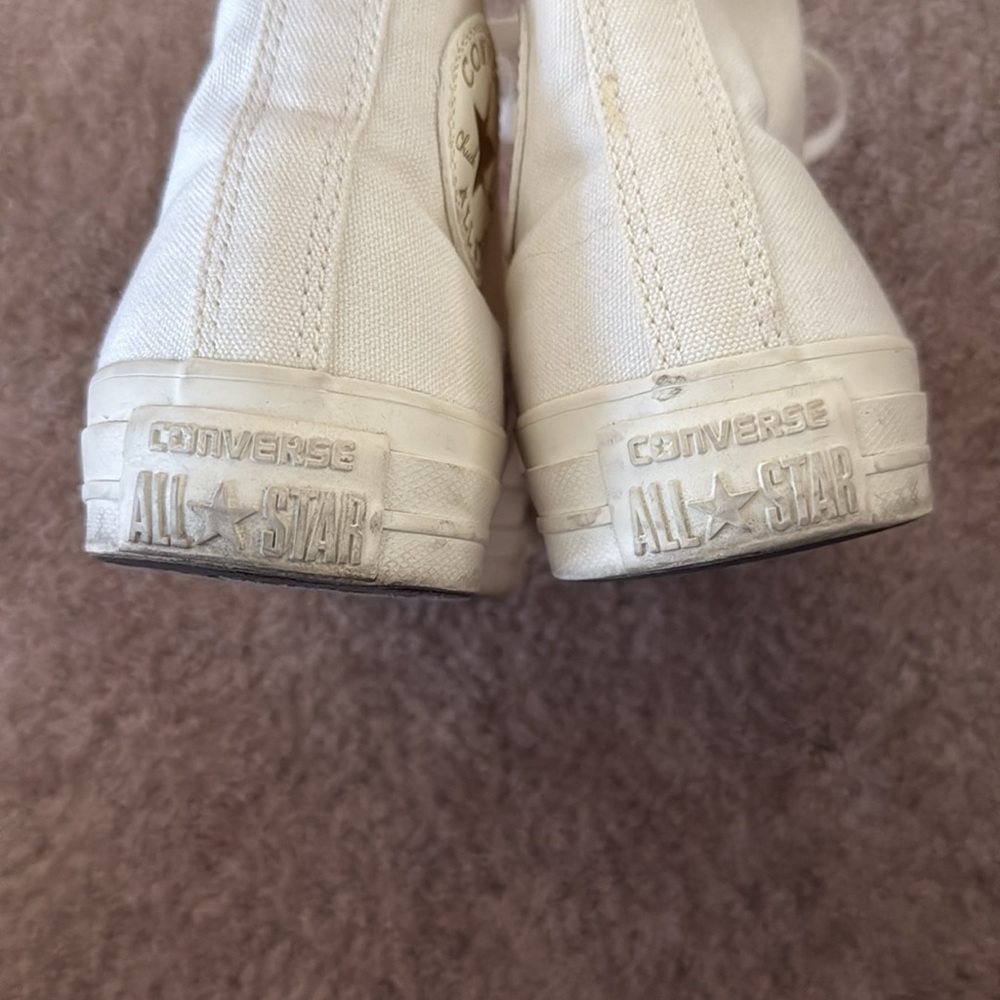 Converse Chuck Taylor All Star Off-White High Top Sneakers Size 7 - Picture 12 of 14